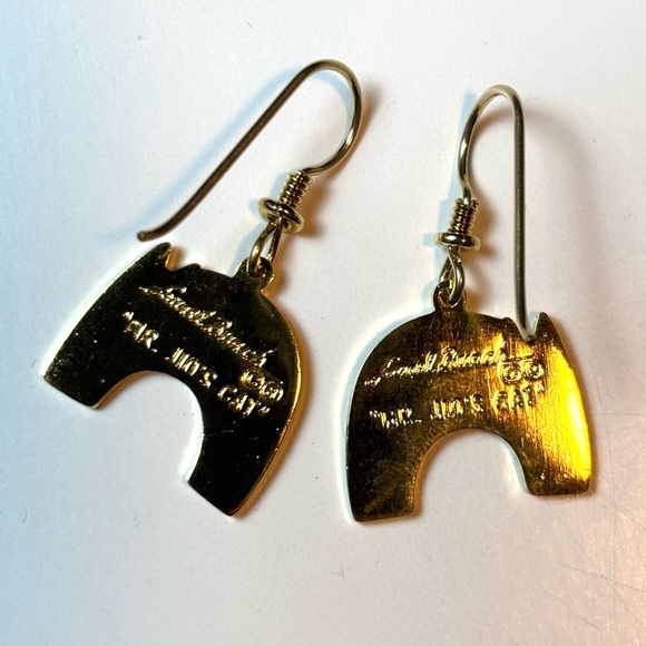 Vintage Laurel Burch Mr. Jio’s Cat Enamel Dangle Cat Earrings, Goldtone VTG Cats - Picture 6 of 16